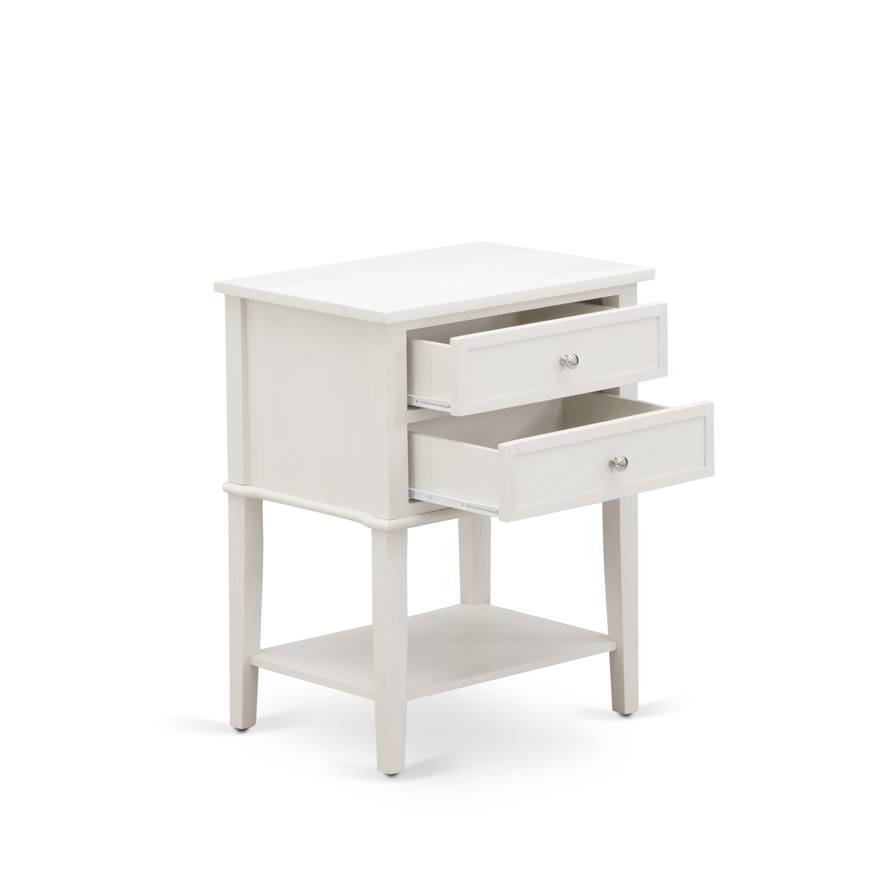 East West Furniture KD16Q-1VL0C 2 Piece Queen Bedroom Set - 1 Queen Bed Dark Khaki Linen Fabric Padded and Button Tufted Headboard with 1 Nightstand - Wire Brushed Butter Cream Finish Nightstand