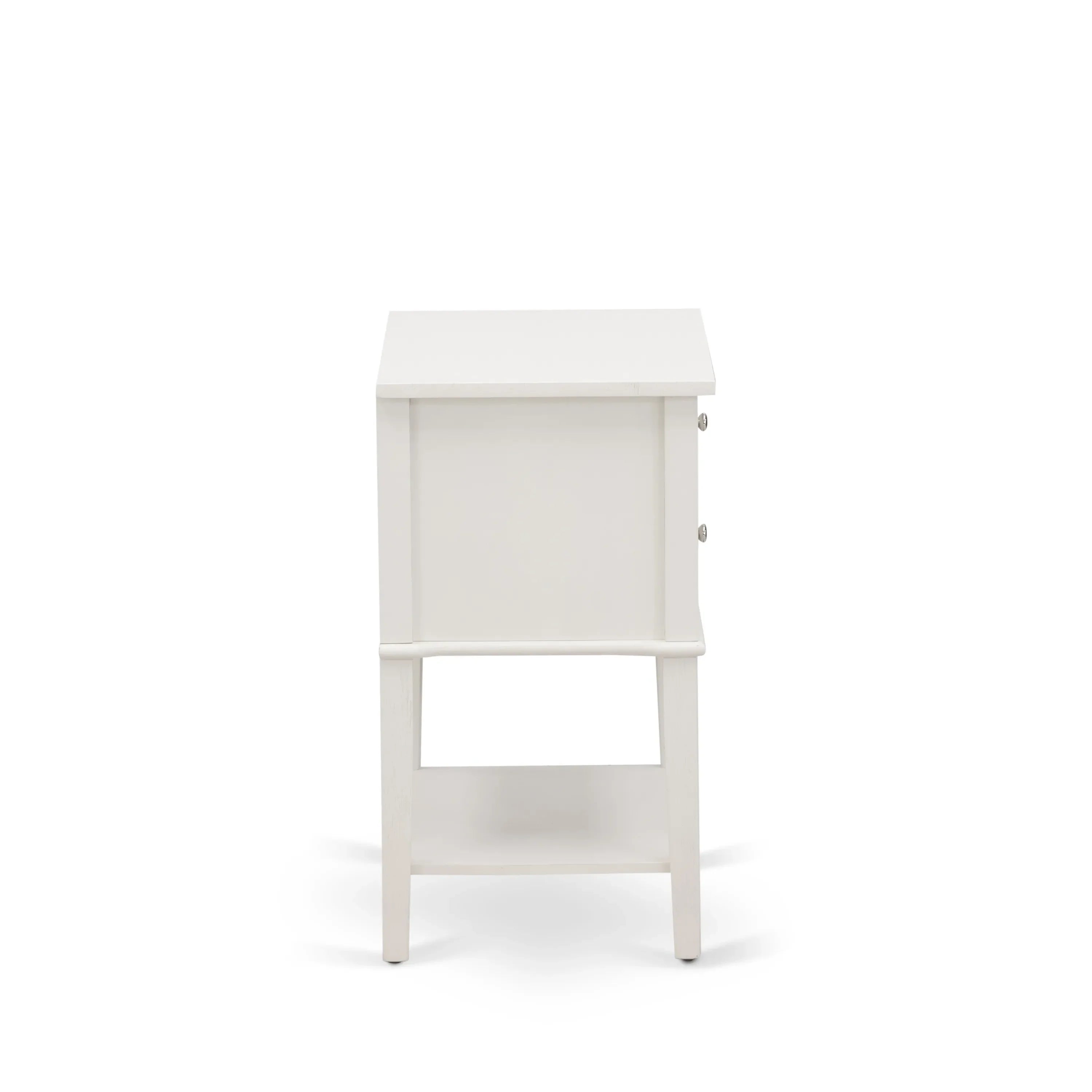 East West Furniture KD16K-1VL0C 2 Piece King Size Bed Set - 1 Bed frame Brown Linen Fabric Padded and Button Tufted Headboard with 1 Small Nightstand - Wire Brushed Butter Cream Finish Nightstand
