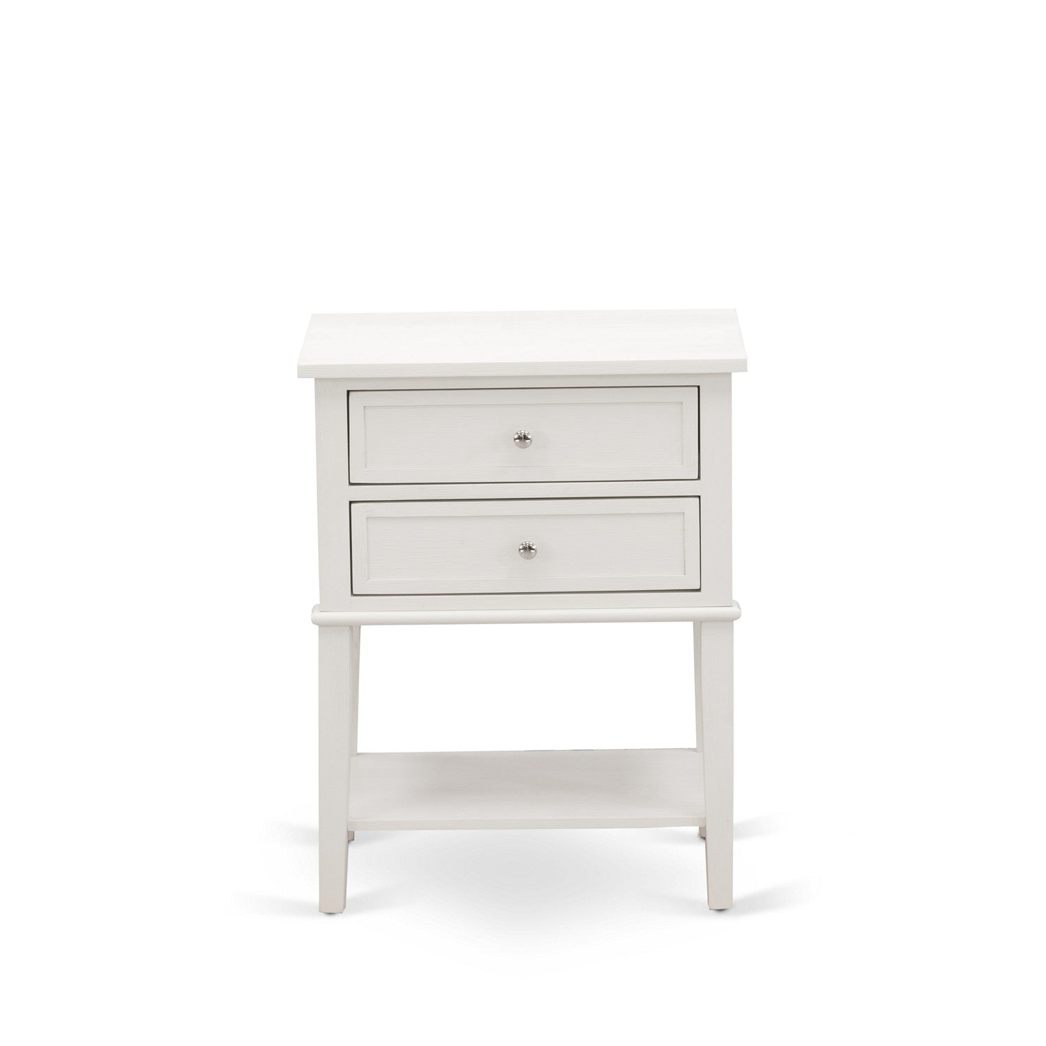Mesa auxiliar moderna Valencia VL-0C-ET de East West Furniture: mesita de noche rectangular con 2 cajones para dormitorio