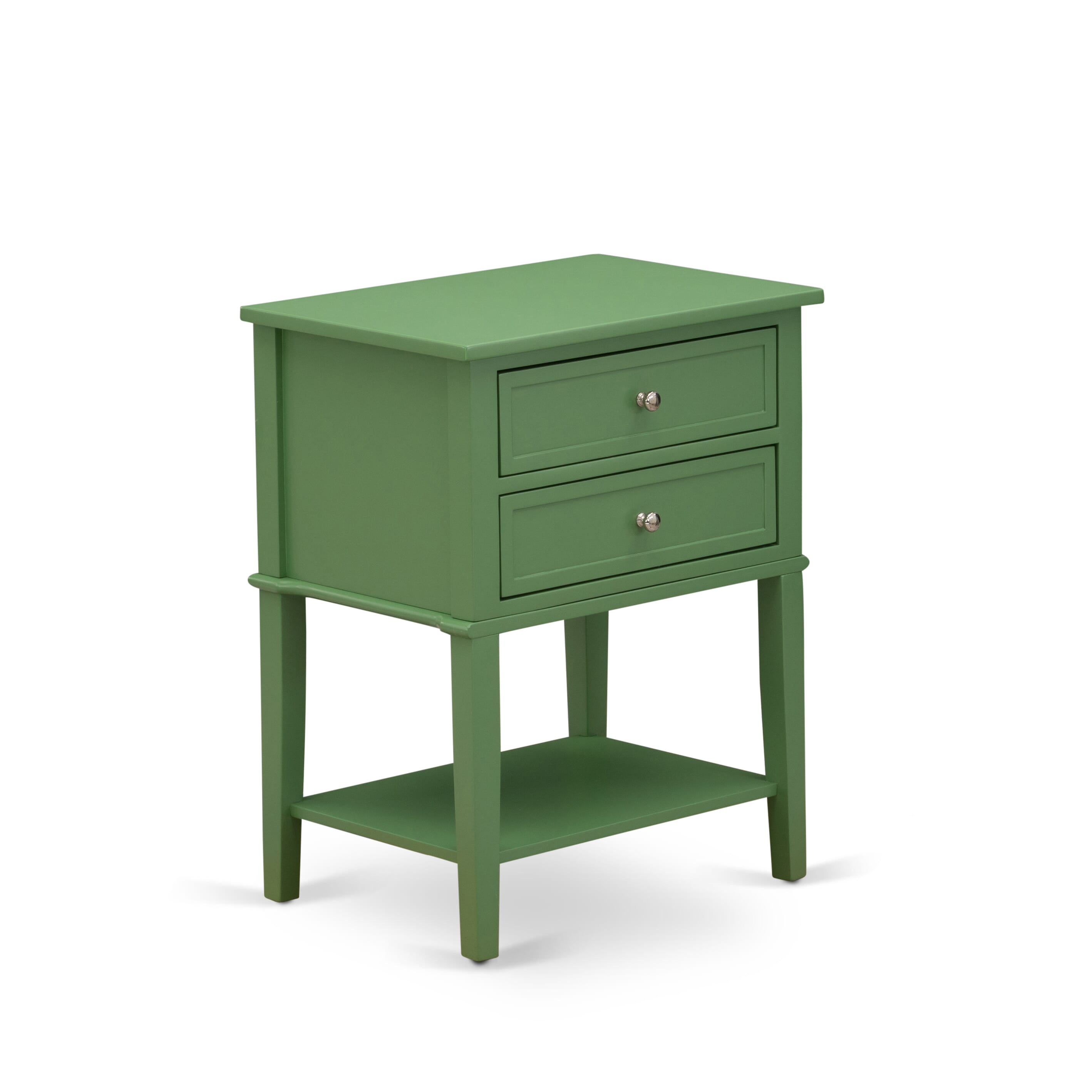 Mesita de noche Valencia VL-12-ET de East West Furniture: mesa auxiliar rectangular con dos cajones para dormitorio