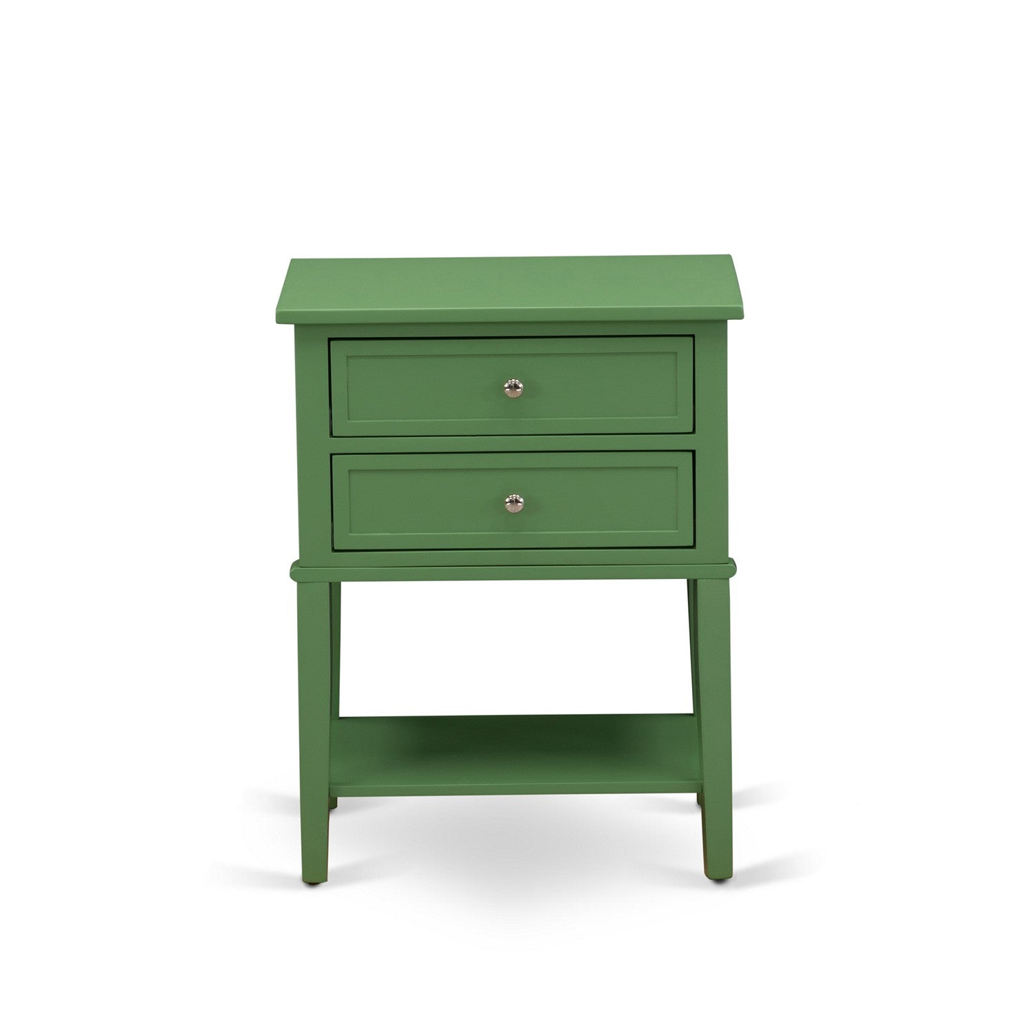 Mesita de noche Valencia VL-12-ET de East West Furniture: mesa auxiliar rectangular con dos cajones para dormitorio