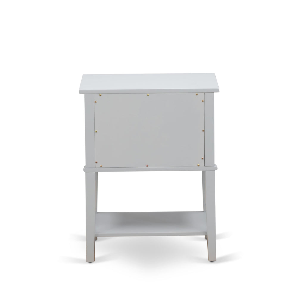 FN08F-1VL14 Juego de dormitorio de plataforma de 2 piezas con una cama matrimonial y una mesita de noche - Fabricación confiable y duradera - Tela de lino beige niebla