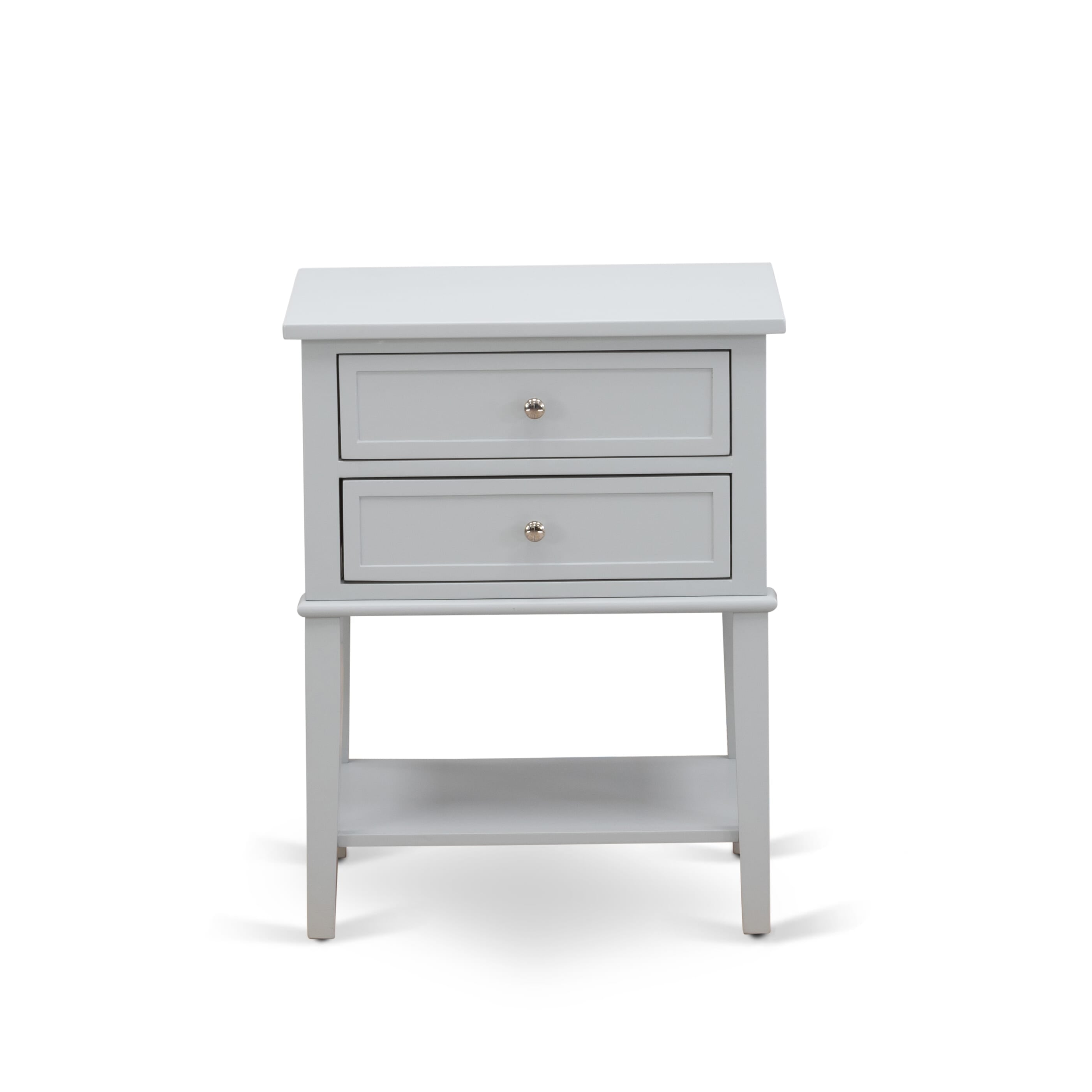 FN08K-1VL14 Juego de dormitorio de 2 piezas tamaño king con plataforma, cama con respaldo alto y mesita de noche de mediados de siglo. Construcción confiable y duradera. Tela de lino beige niebla.