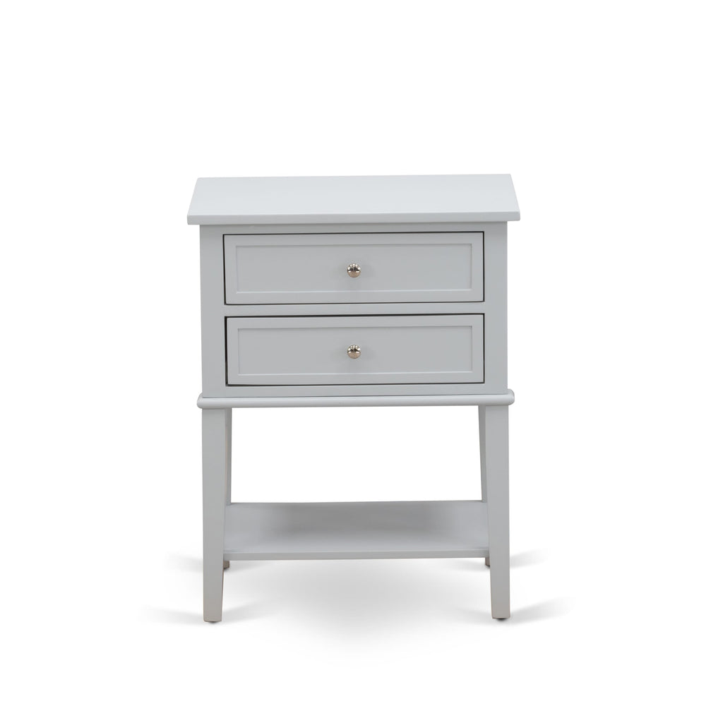 FN08F-1VL14 Juego de dormitorio de plataforma de 2 piezas con una cama matrimonial y una mesita de noche - Fabricación confiable y duradera - Tela de lino beige niebla
