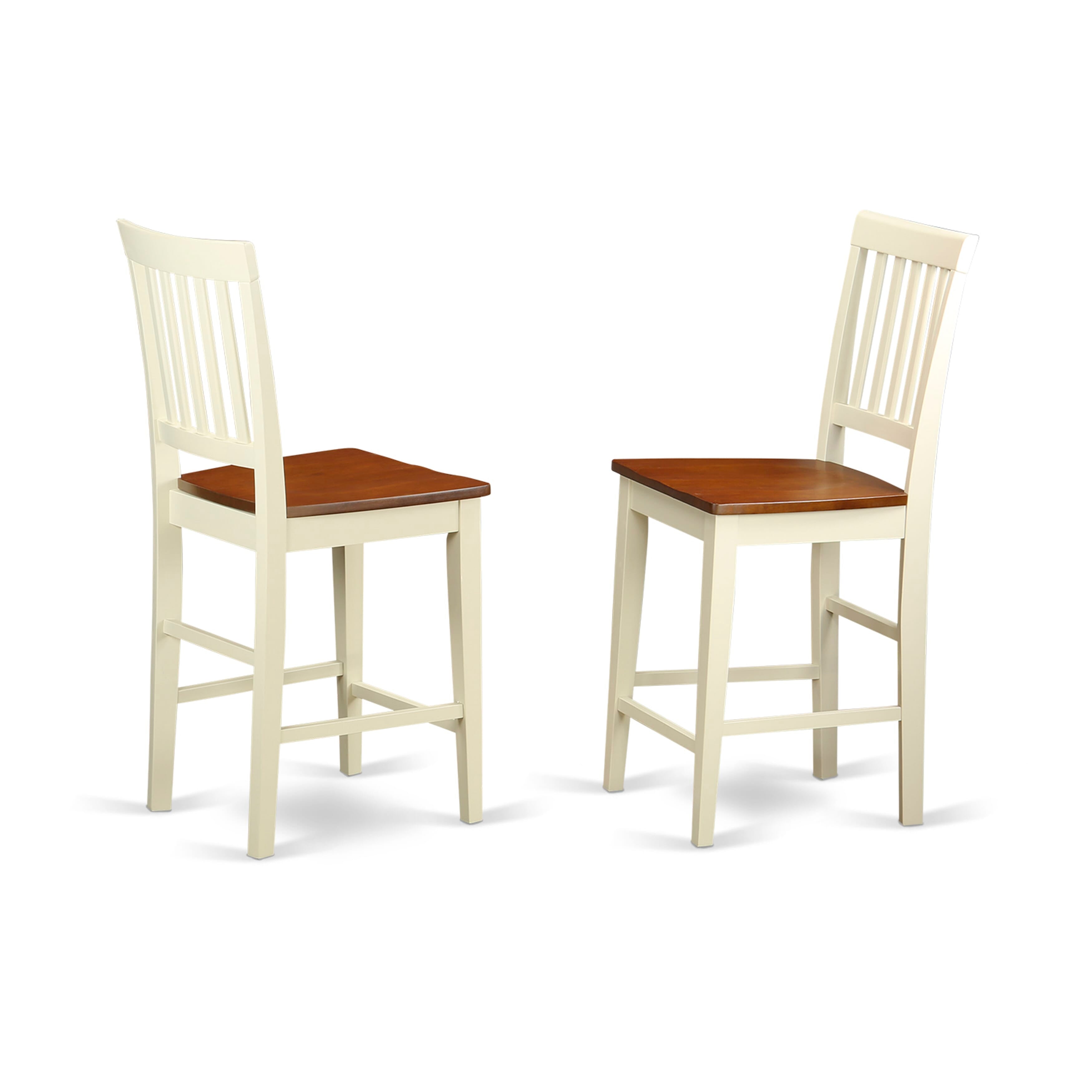 JAVN3-WHI-W 3 Pc counter height Dining set-counter height Table and 2 Kitchen Chairs