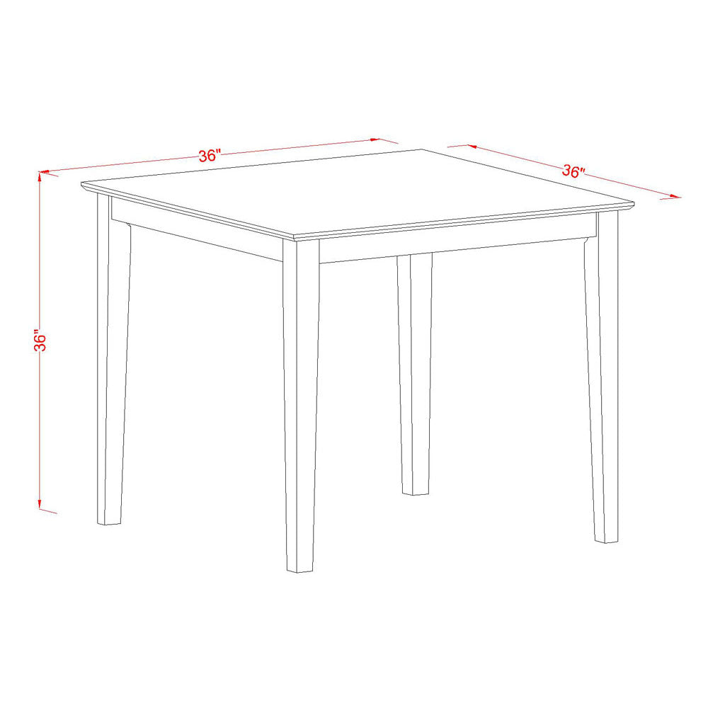 East West Furniture VNT-MAH-T Vernon Square Bar Height Counter Table for Small Spaces, 36x36 Inch, Mahogany