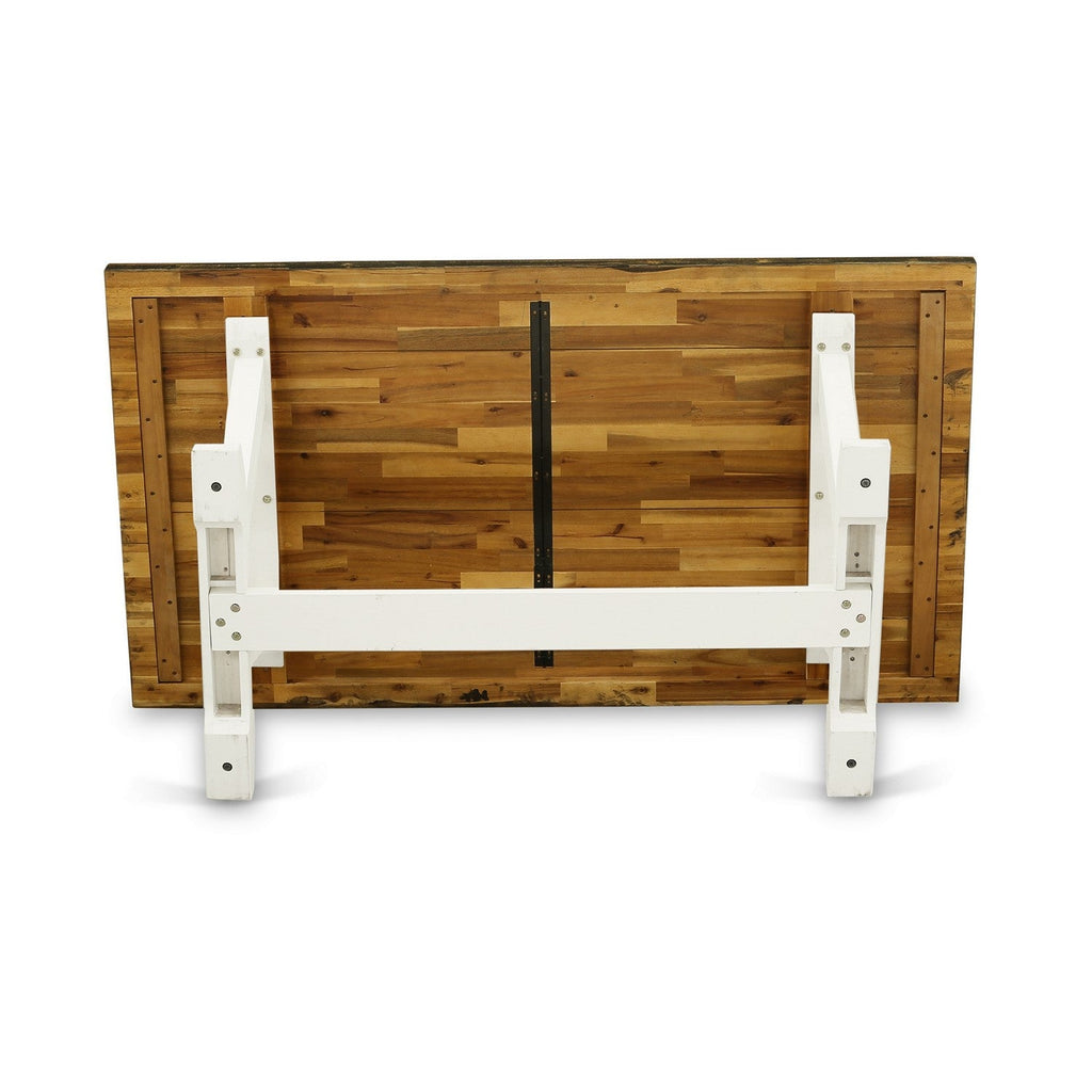 Juego de comedor de 7 piezas East West Furniture V077VE005-7 compuesto por una mesa de comedor rectangular con patas en V y 6 sillas Parsons de tela de lino gris.
