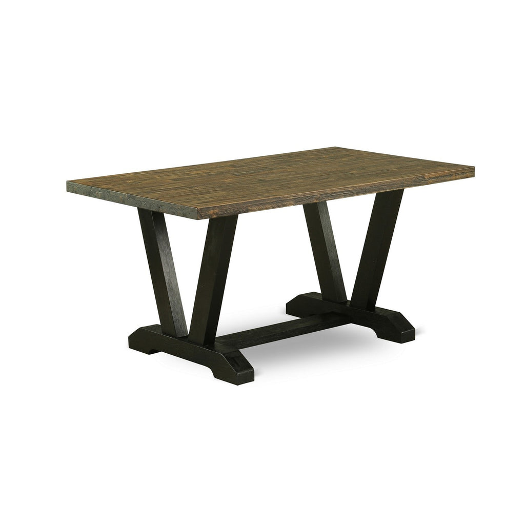 Mesa de comedor moderna estilo V VT676 de East West Furniture: una mesa de cocina rectangular con patas elegantes