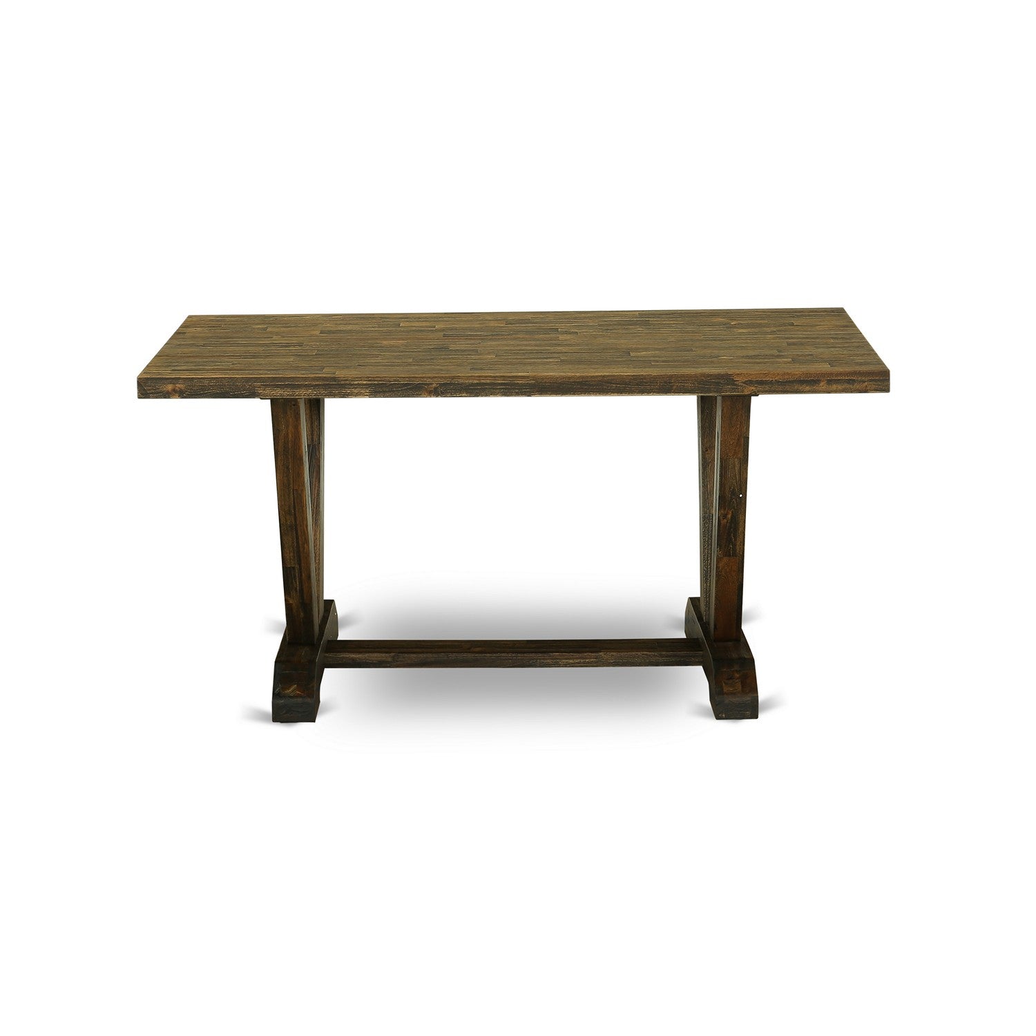 EAST WEST FURNITURE - V776MZ748-5 - 5-Pc Dinette Set - 4 dining room chairs and 1 Dining Table (Distressed Jacobean Finish)