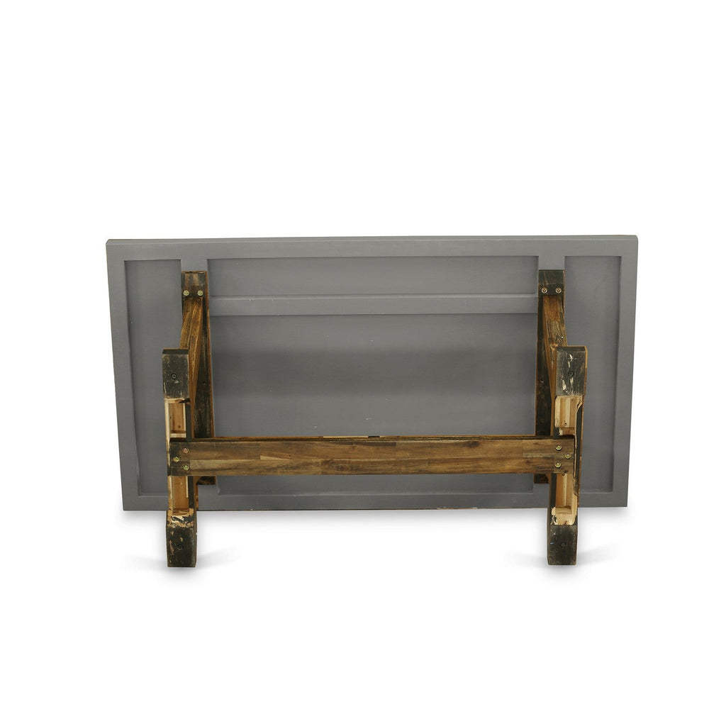 East West Furniture VT797 V-Style Kitchen Table - a Rectangle Dining Table Top with Stylish Legs