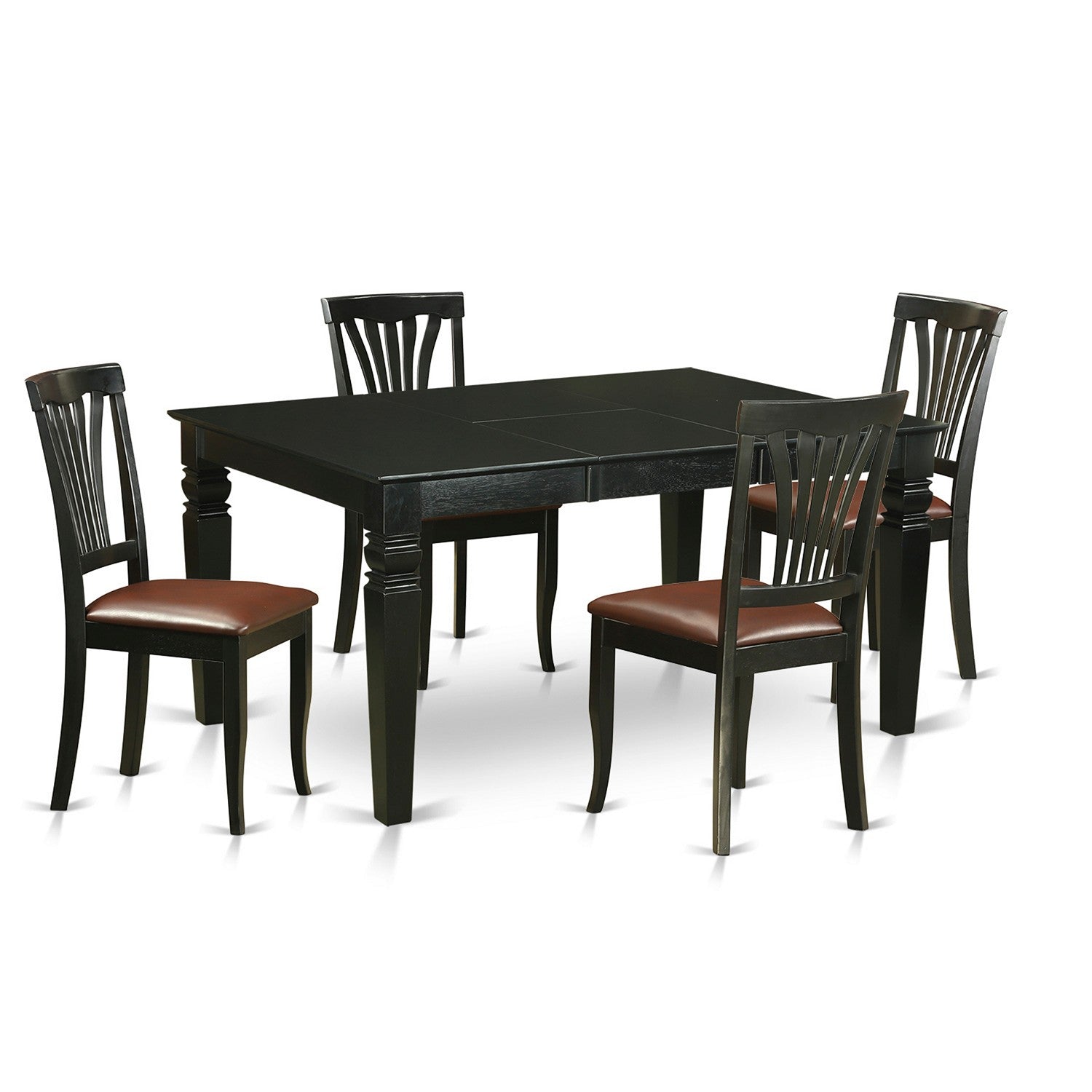 WEAV5-BLK-LC 5 Pc dinette Table set - Kitchen dinette Table and 4 Dining Chairs