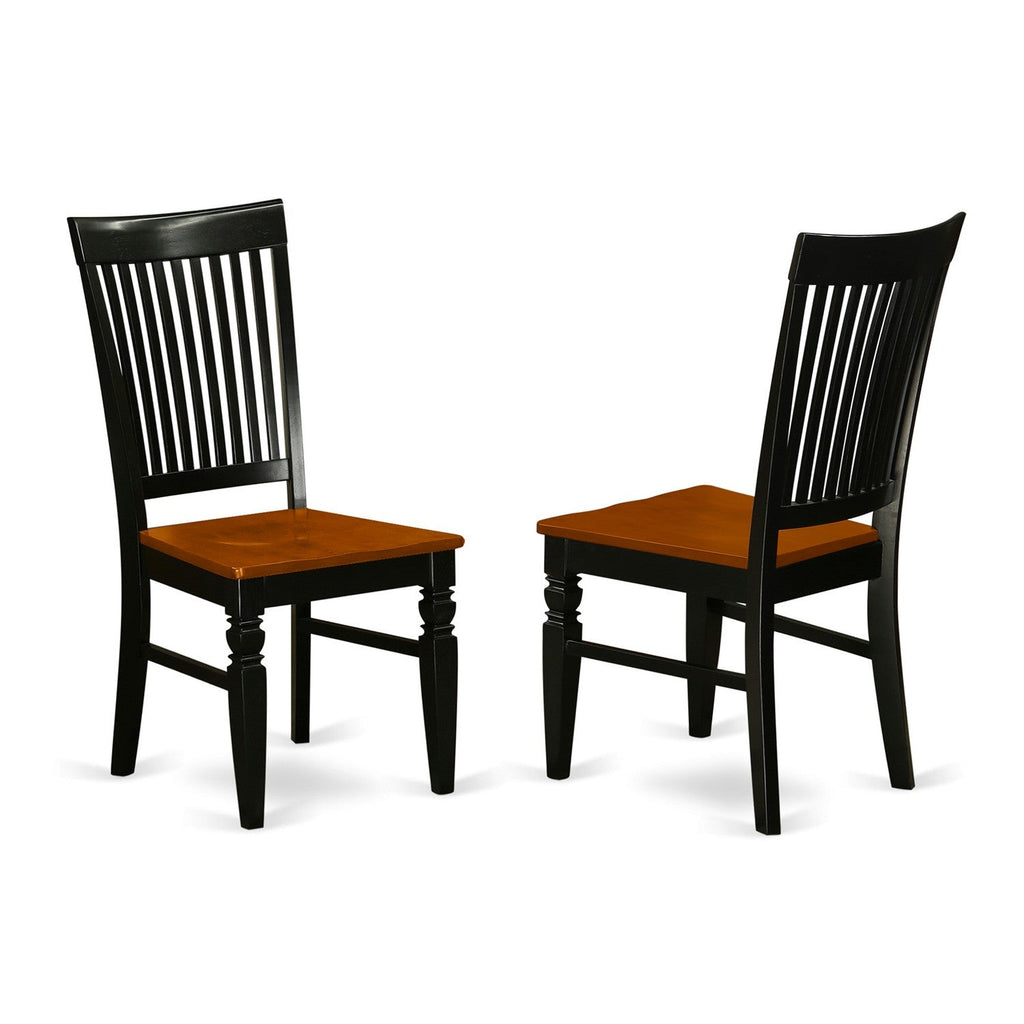 East West Furniture NDWE3-BCH-W 3 Piece Modern Dining Table Set Contains a Rectangle Wooden Table with Dropleaf and 2 Kitchen Dining Chairs