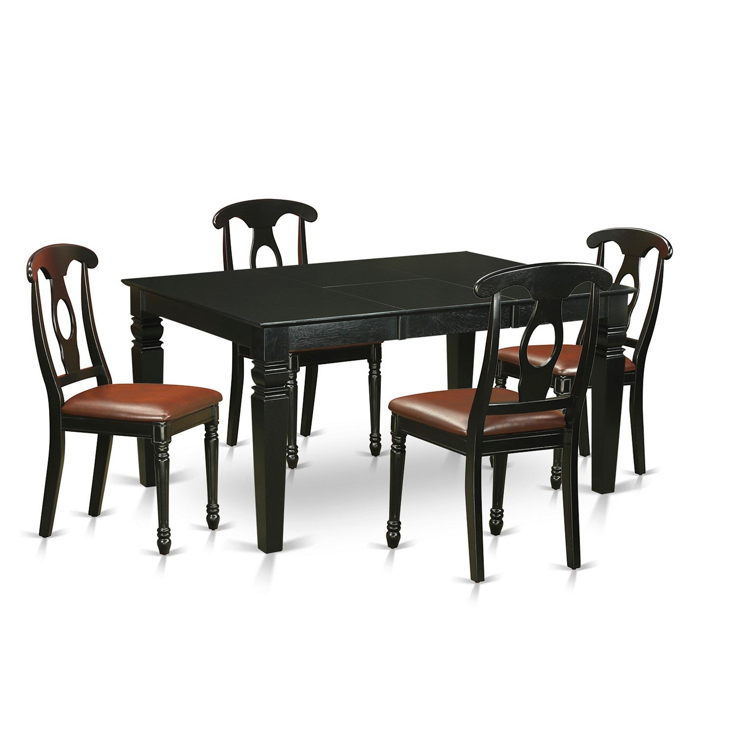 WEKE5-BLK-LC 5 Pc Dining room set for 4-Dinette Table and 4 Kitchen Chairs