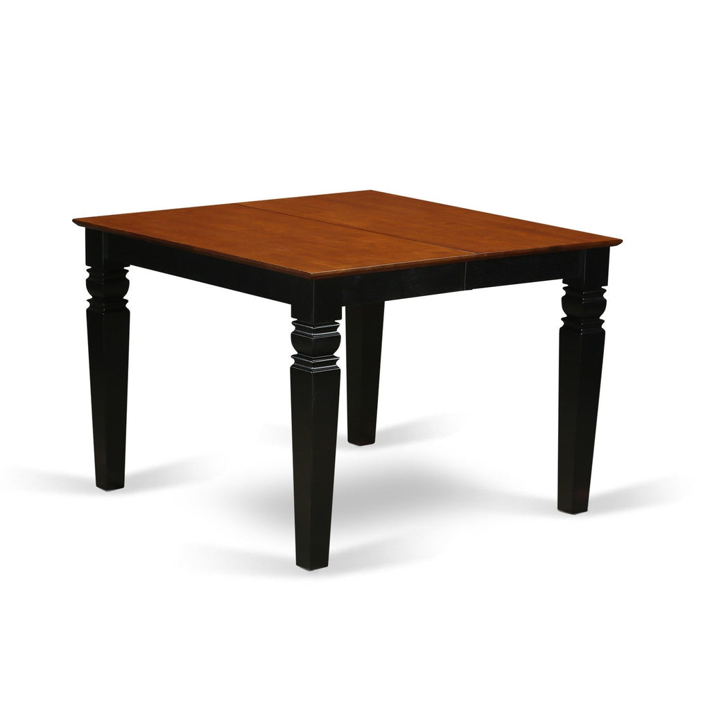 East West Furniture WEAN7-BCH-W 7 Piece Kitchen Table Set Consist of a Rectangle Dining Table with Butterfly Leaf and 6 Dining Room Chairs, 42x60 Inch, Black & Cherry