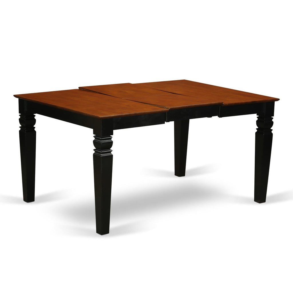 East West Furniture WENI7-BCH-LC 7 Piece Kitchen Table Set Consist of a Rectangle Dining Table with Butterfly Leaf and 6 Faux Leather Dining Room Chairs