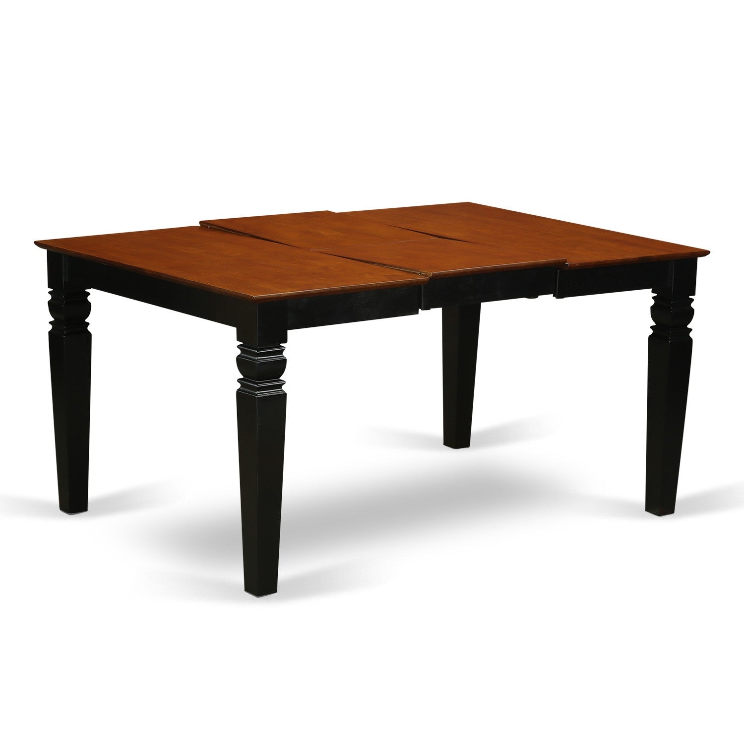 Juego de mesa y sillas de cocina de 7 piezas East West Furniture WEAV7-BCH-LC. Incluye una mesa de comedor rectangular con diseño de hojas de mariposa y 6 sillas de comedor de piel sintética.
