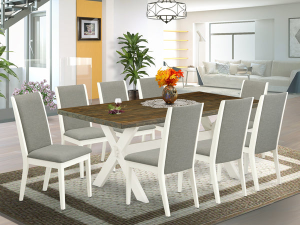 East West Furniture X077LA206-9 9-Piece Dining Set with Dining