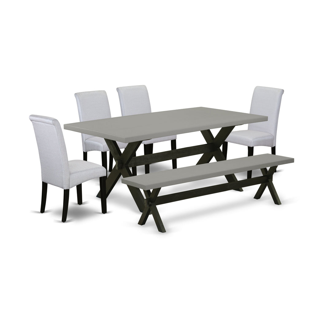 X697BA105-6 Juego de comedor de 6 piezas - Mesa rectangular de 40 x 72 pulgadas