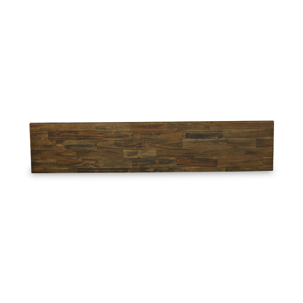 Juego de mesa de comedor de 6 piezas East West Furniture X077MZ015-6. Contiene una mesa de cocina rectangular con patas en forma de X y 4 sillas tapizadas en tela de lino azul bebé con un banco.