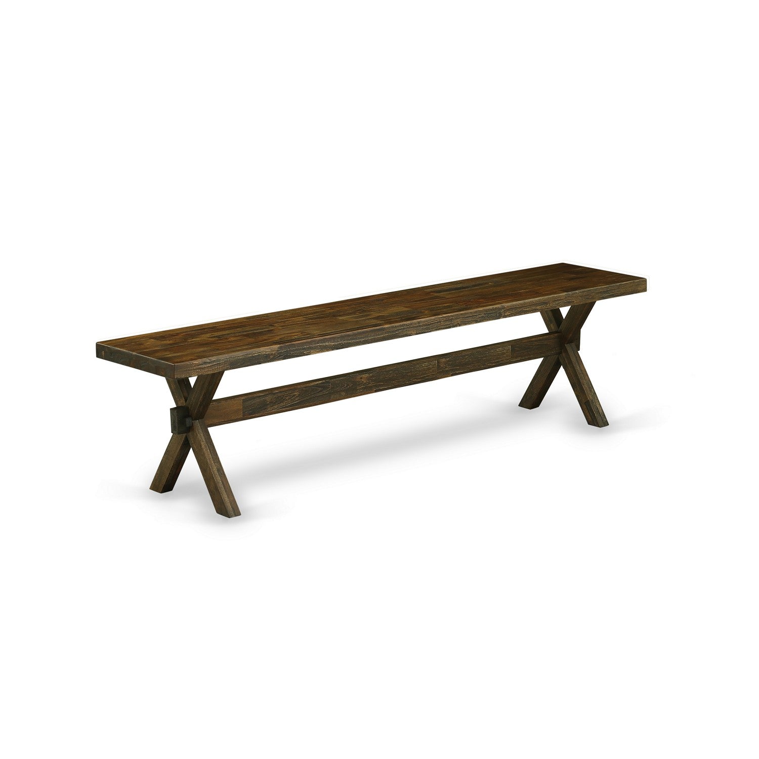 Juego de comedor de 3 piezas East West Furniture X2-777 que incluye una mesa de comedor rectangular con patas en forma de X y 2 bancos de cocina.