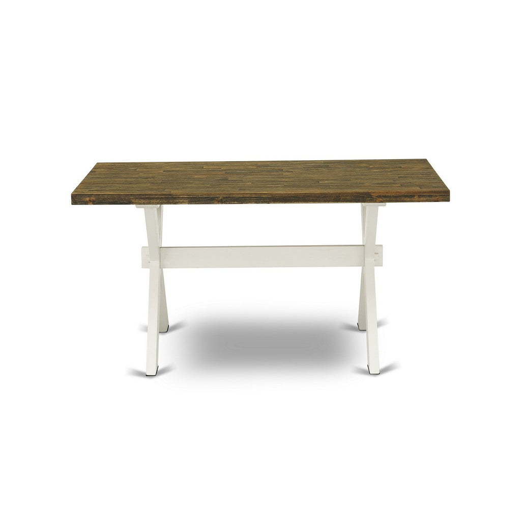 East West Furniture XT076 X-Style Kitchen Table - a Rectangle Dining Table Top with Stylish Legs, 36x60 Inch, Multi-Color
