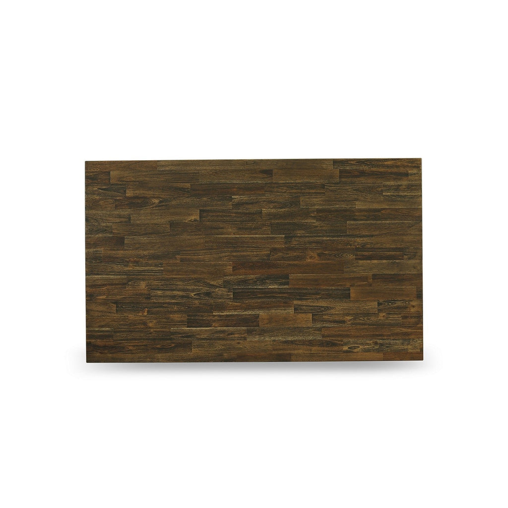 Juego de mesa de comedor de 5 piezas East West Furniture X076FO244-5 Incluye una mesa de cocina rectangular con patas en forma de X y 4 sillas de comedor Parsons de cuero sintético gris claro