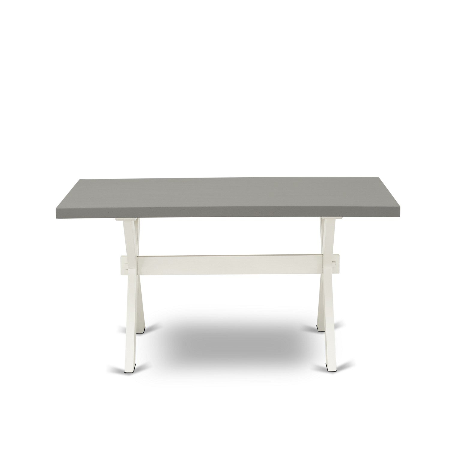 EAST WEST FURNITURE - X096DR207-7 - 7-Pc Modern Dining Table Set - 6 dining room chairs and 1 Dining Room Table - linen white Finish