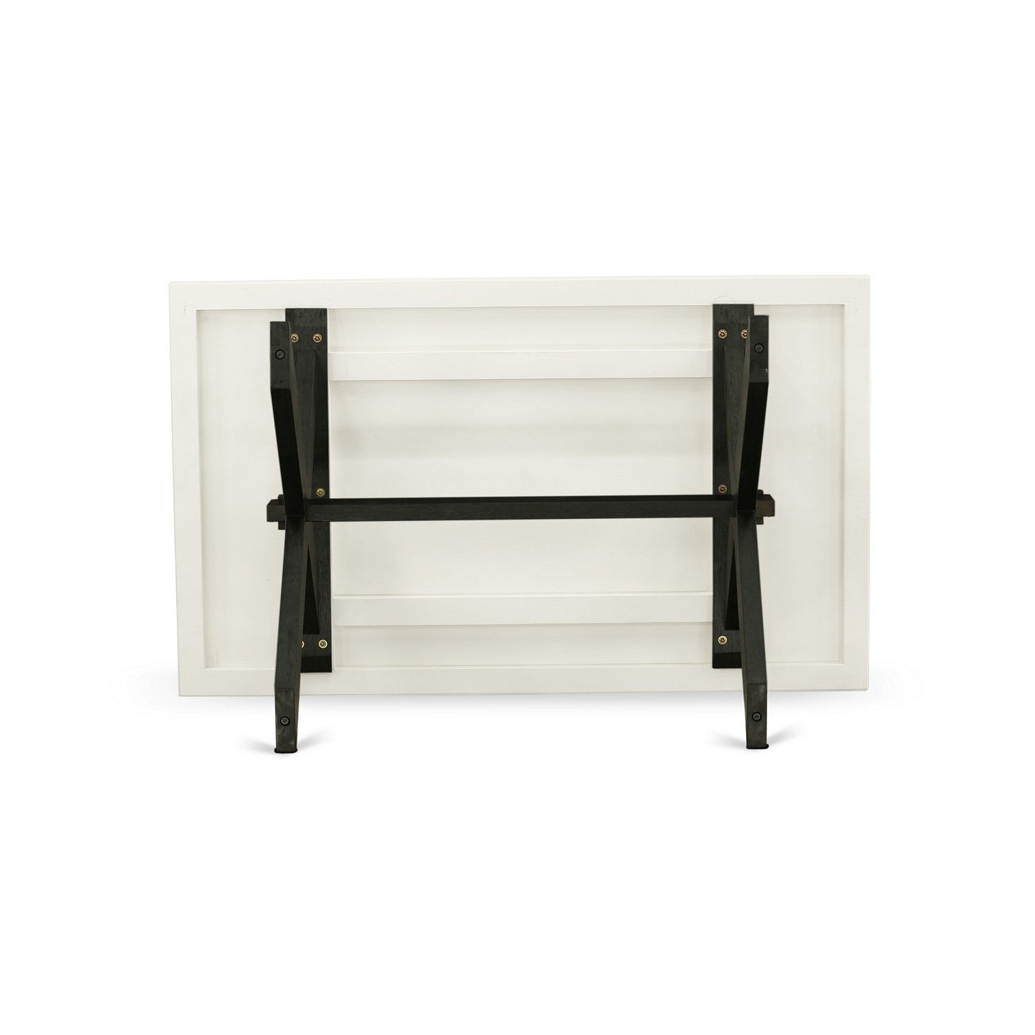 Mesa de comedor East West Furniture XT626 estilo X de mediados de siglo: una mesa de comedor rectangular con patas elegantes