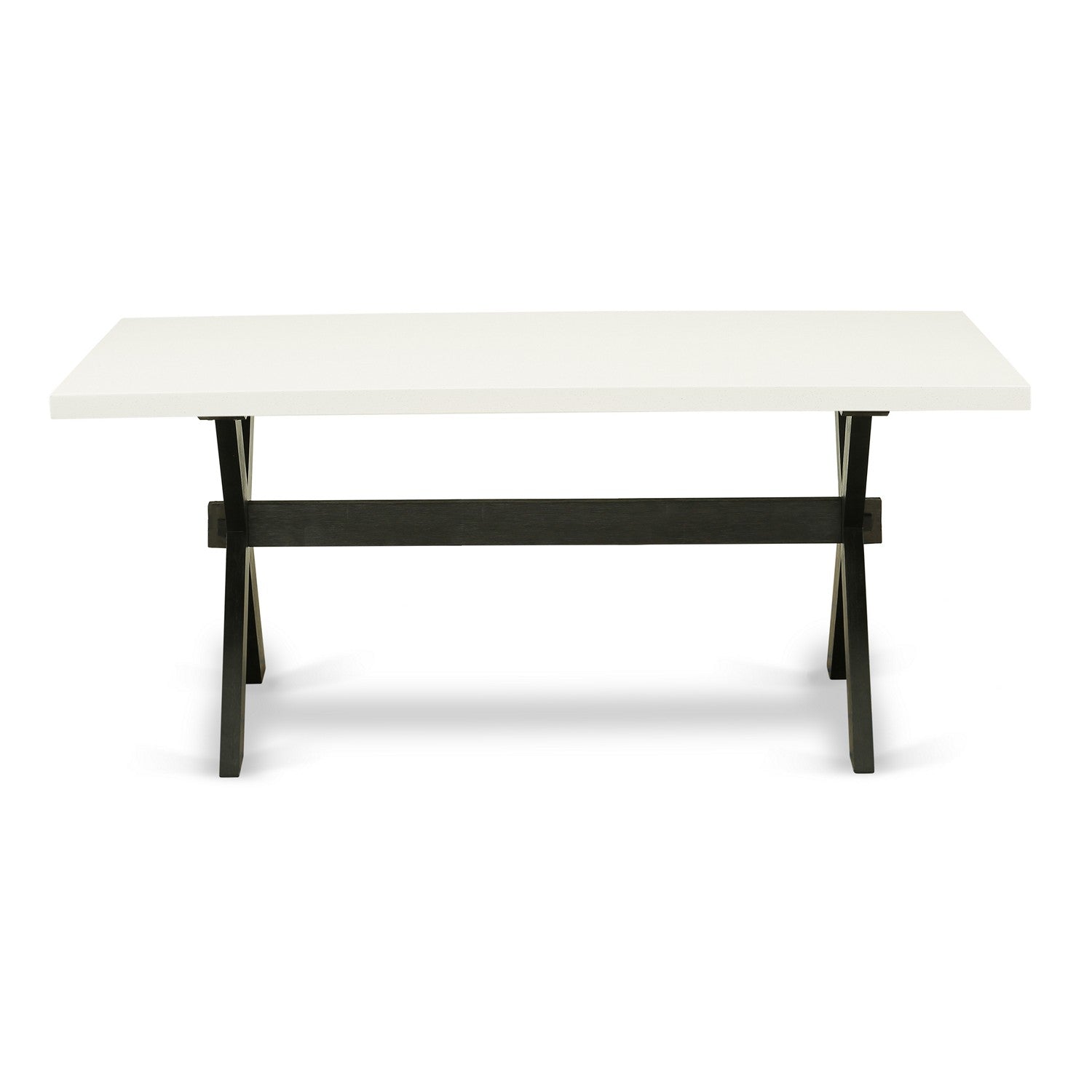 Mesa de comedor de cocina estilo X de East West Furniture XT627: tablero rectangular de madera con patas elegantes.