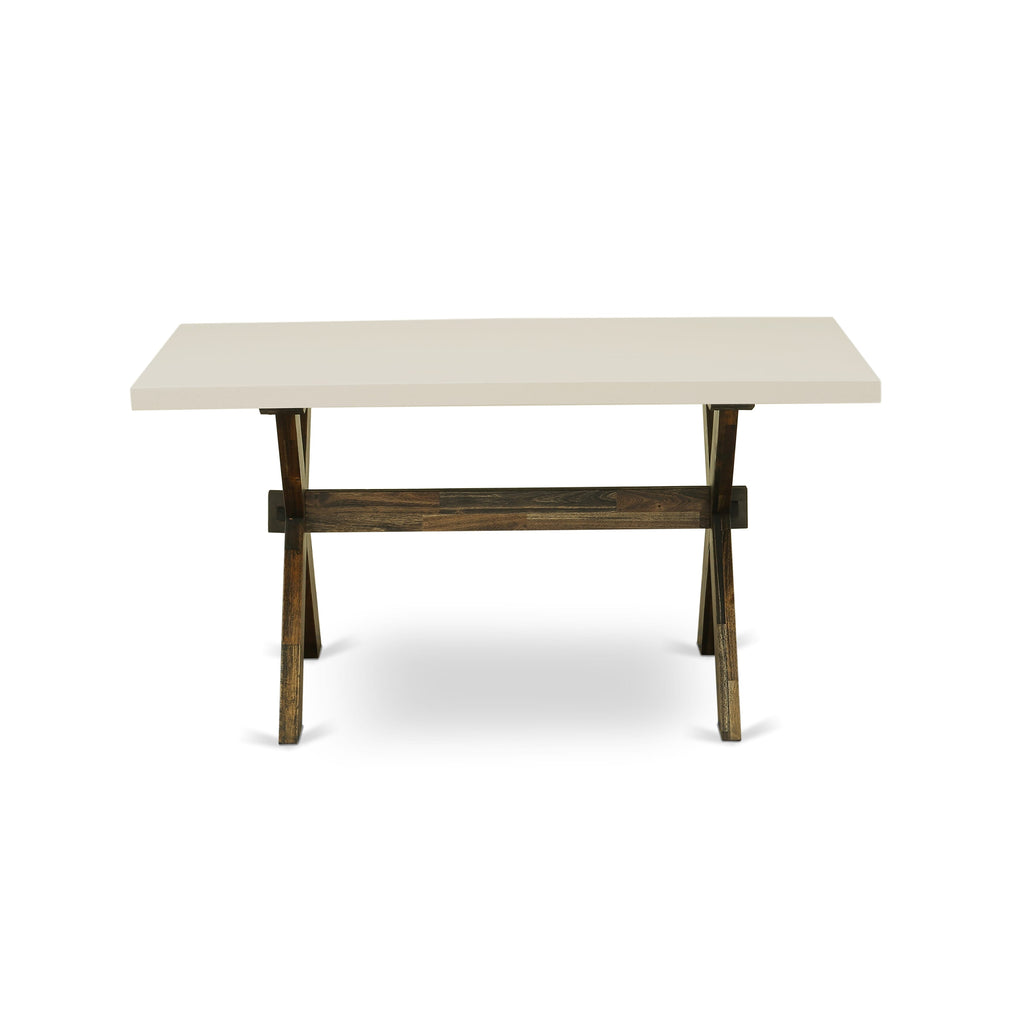 East West Furniture XT726 X-Style Dining Table - a Rectangle Kitchen Table Top with Stylish Legs, 36x60 Inch, Multi-Color