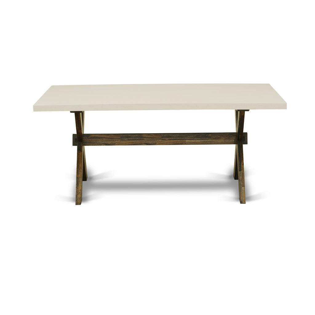 East West Furniture XT727 X-Style Modern Dining Table - a Rectangle Kitchen Table Top with Stylish Legs, 40x72 Inch, Multi-Color