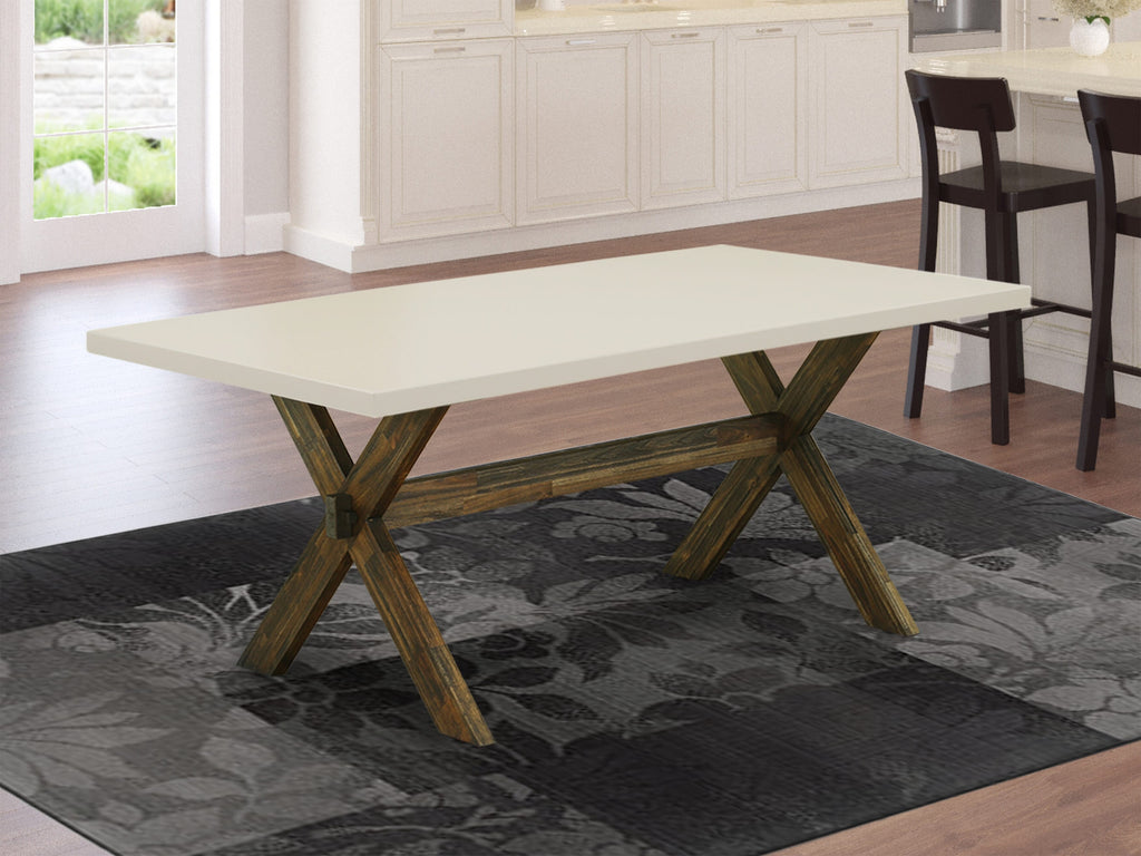 East West Furniture XT727 X-Style Modern Dining Table - a Rectangle Kitchen Table Top with Stylish Legs, 40x72 Inch, Multi-Color