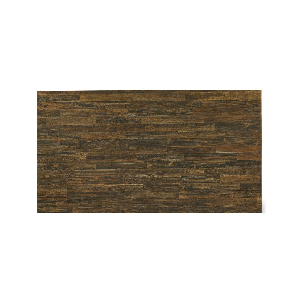 Juego de mesa de comedor moderna de 6 piezas East West Furniture X777MZ748-6. Contiene una mesa rectangular de madera con patas en forma de X y 4 sillas Parson de tela de lino color café con un banco.