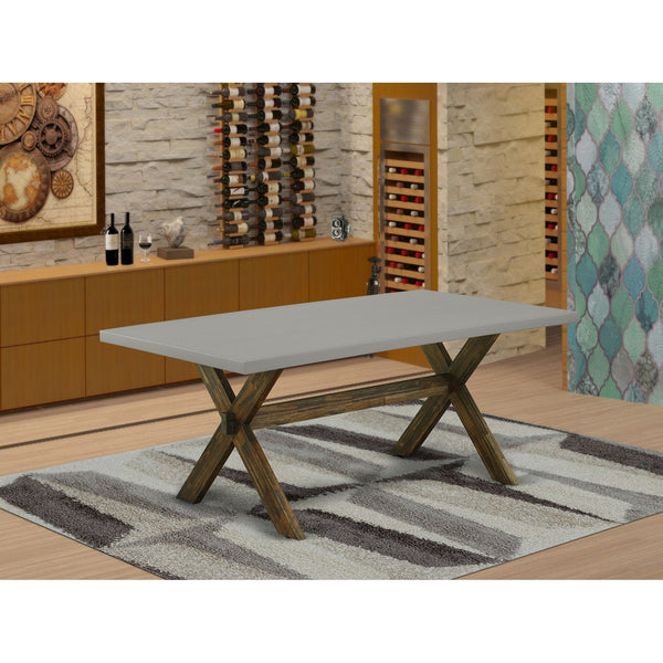X-Style 40x72 in Dining Table with Distressed Jacobean 418 Leg and