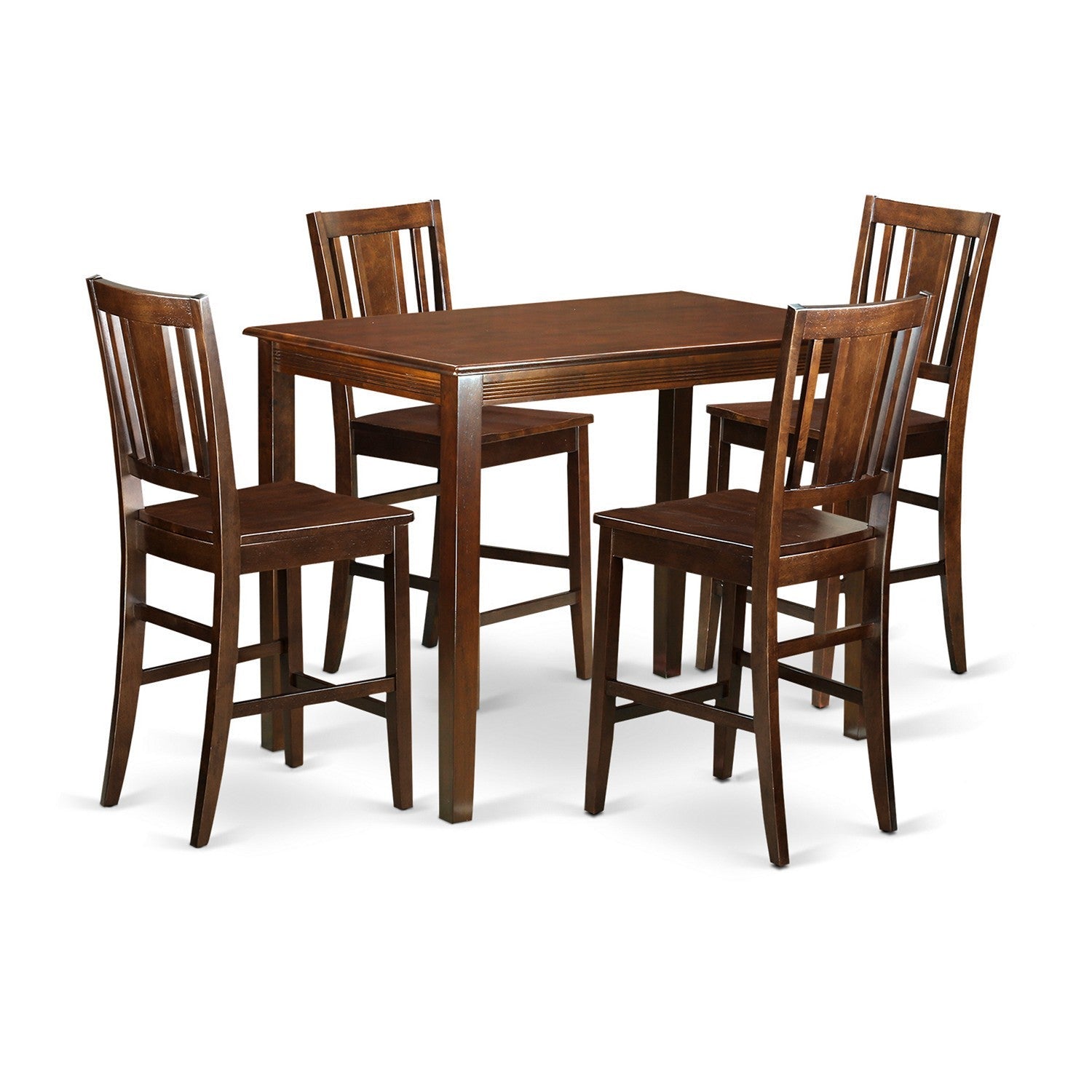 YABU5-MAH-W 5 PC counter height pub set - high Table and 4 Kitchen Chairs.