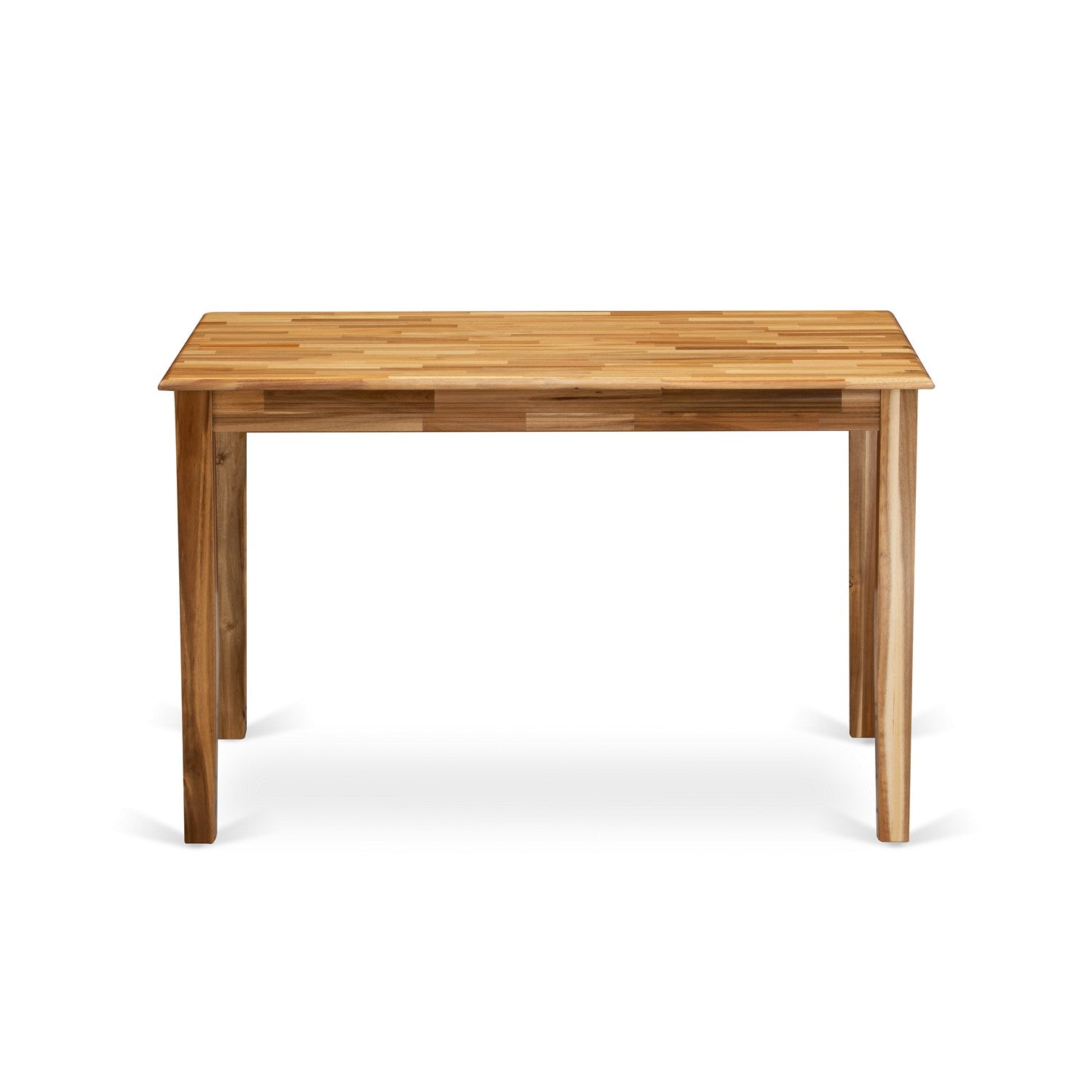 East West Furniture Wooden Dining Table - Natural Rectangular Table Top Surface and Asian Wood Dinner Table 4 Legs - Natural Finish