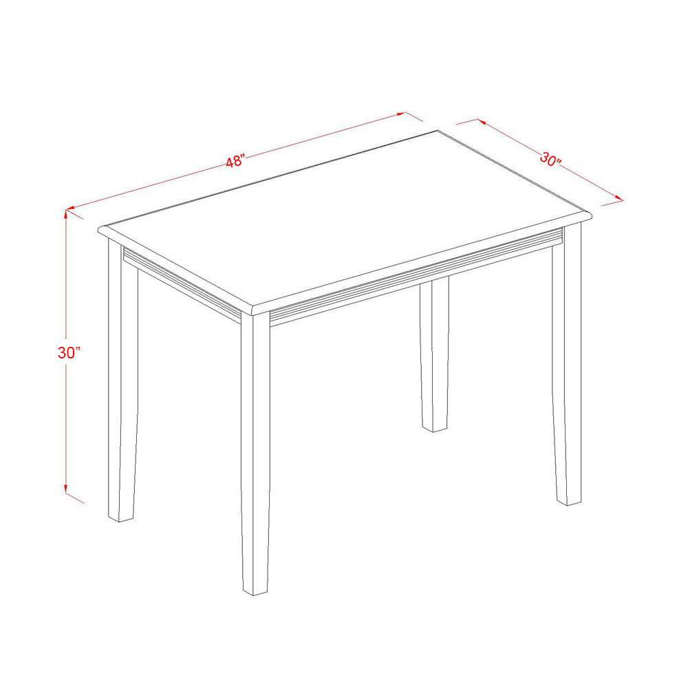 East West Furniture YAT-ANA-T Yarmouth Rectangle Kitchen Dining Table, 30x48 Inch, Natural