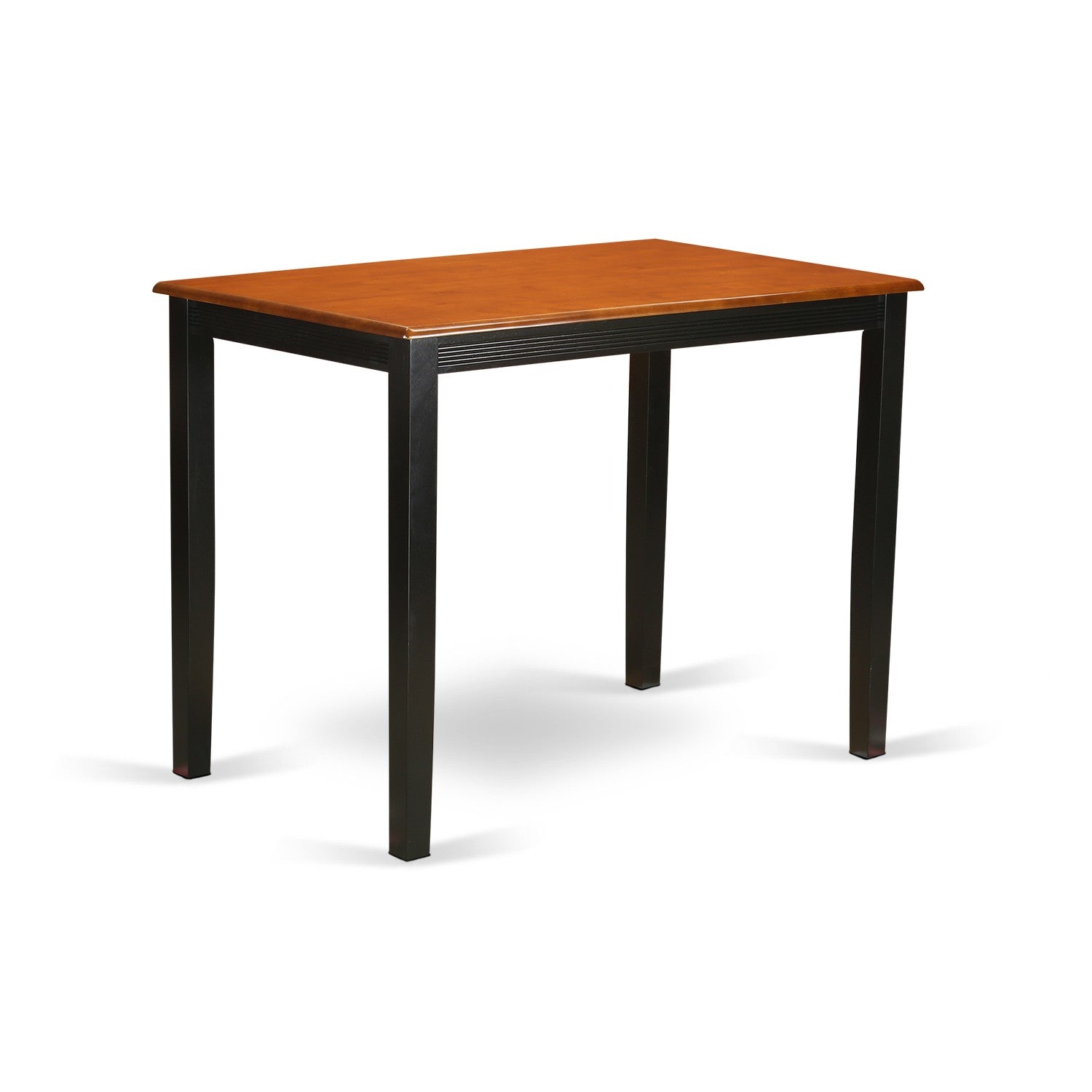 El juego de pub de 5 piezas con altura de mostrador YACH5-BLK-LC de East West Furniture incluye una mesa de comedor rectangular y 4 sillas de cocina tapizadas en piel sintética.