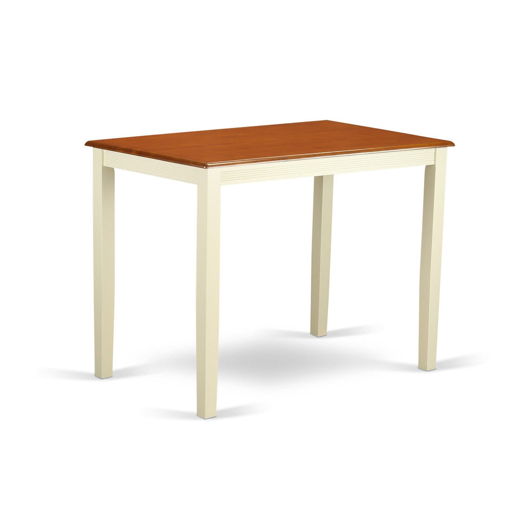 East West Furniture YAGR5-WHI-W 5 Piece Counter Height Pub Set Includes a Rectangle Dining Room Table and 4 Kitchen Chairs