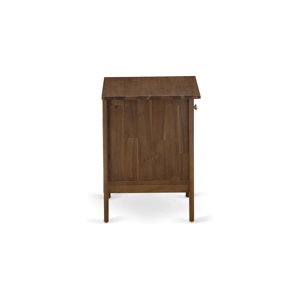 Juego de dormitorio de 3 piezas East West Furniture KD16Q-2GA08 tamaño Queen: 1 cama tamaño Queen, cabecera acolchada con botones y tela de lino color caqui oscuro, 2 mesitas de noche con cajón de madera y patas con acabado negro.