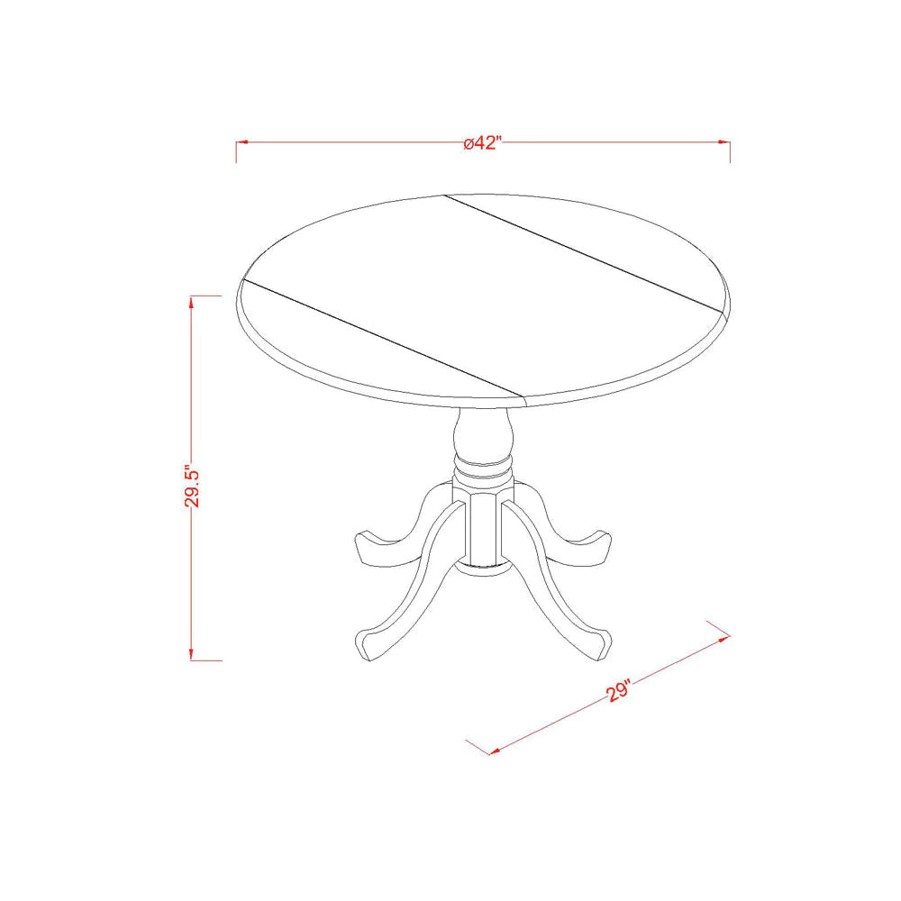 East West Furniture DMGA5-AWA-03 5 Piece Wood Dining Table Set Contains 1 Drop Leaves Dining Table and 4 Brown Linen Fabric Kitchen Chair Button Tufted Back with Nail Heads - Acacia Walnut Finish