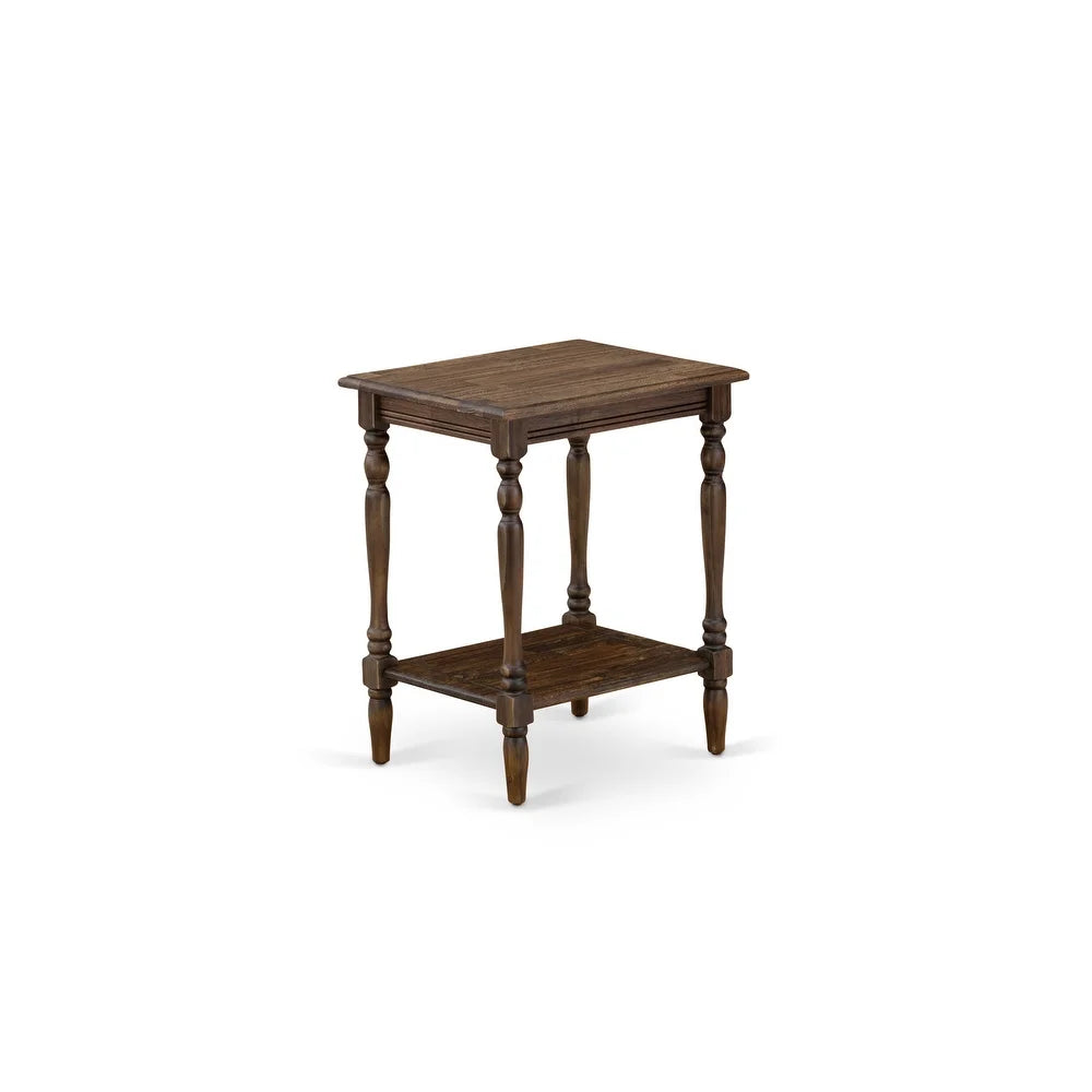 Juego de dormitorio de 2 piezas tamaño queen East West Furniture KD18Q-1BF07: 1 cama tamaño queen con cabecero acolchado de lino marrón y capitoné con botones, 1 mesita de noche de madera y patas con acabado negro.