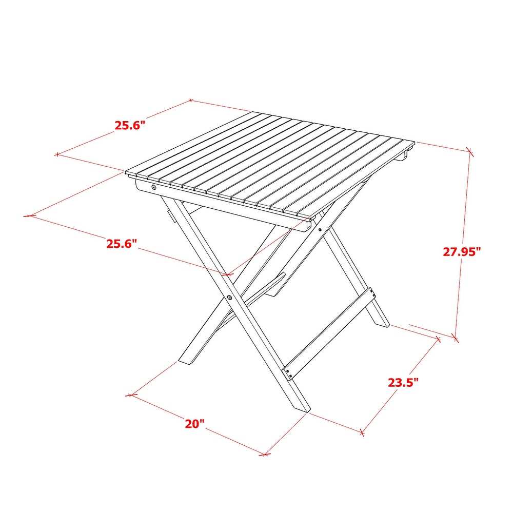 East West Furniture BSETQNA Selma Square Wooden Outdoor Table Made of Acacia wood in Natural Oil finish
